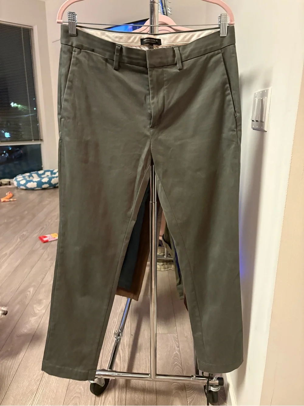 Banana Republic Fulton Skinny Fit Pants — Olive